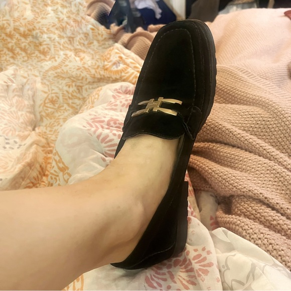 Salvatore Ferragamo Sport Black Suede Leather Loafers with Gold Buckle –Size 8.5 - Picture 15 of 16